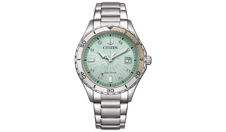 Citizen Ladies Stainless Steel Green Dial Sport Watch