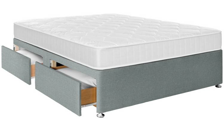 Argos Home Elmdon Small Double 4 Drawer Divan Bed - Grey