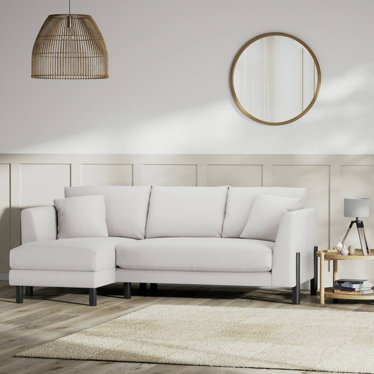 Habitat Aston Left Hand Corner Sofa - Natural - Black Leg 0