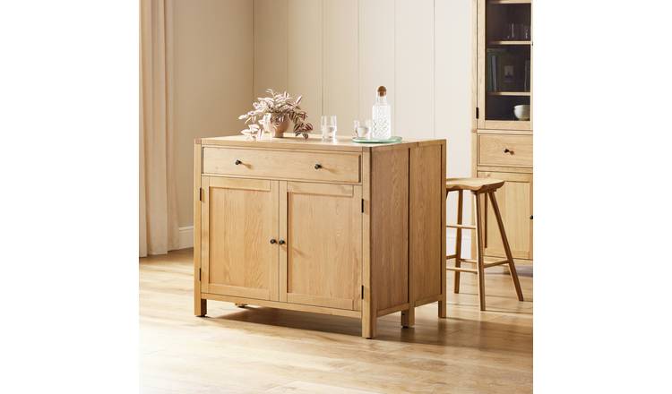 Habitat Finchley Solid Wood 2 Seater Bar Island - Oak