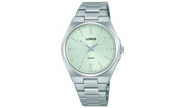 Lorus Stainless Steel Mint Green Sunray Dial Bracelet Watch