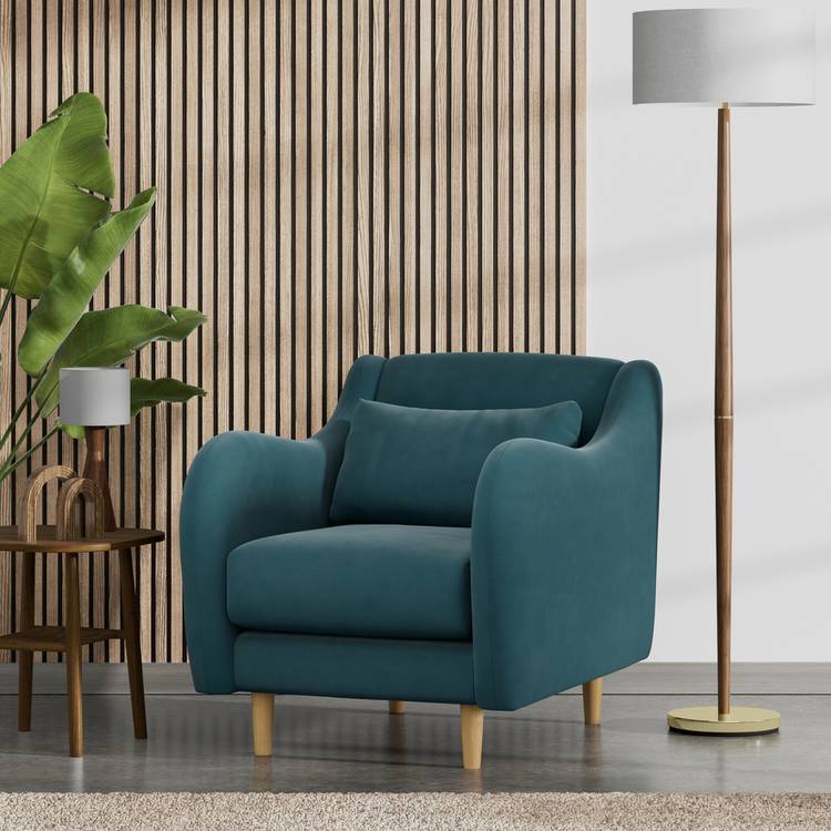 Habitat Turnmill Fabric Armchair - Teal - Ash Leg 0