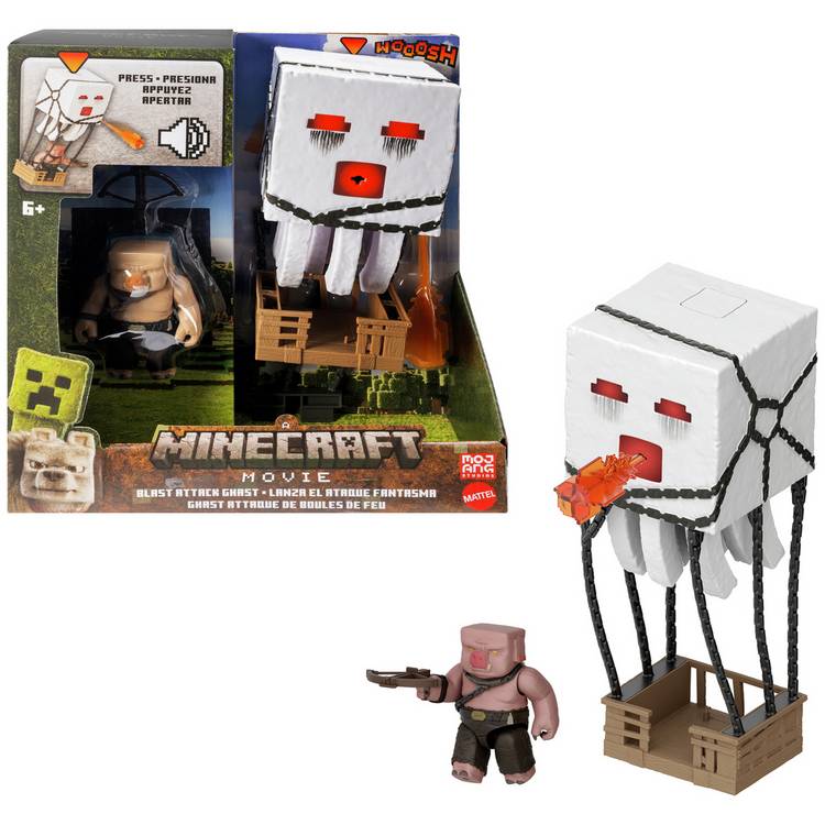 Minecraft Movie Blast Attack Ghast Action Figure Set 0