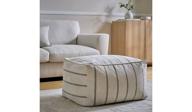 Argos Home Harper Fabric Footstool - Natural