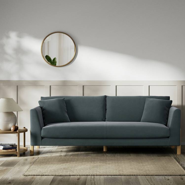 Habitat Aston Fabric 4 Seater Sofa - Charcoal - Ash Leg 0