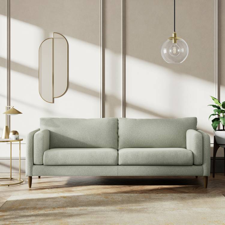 Habitat Newington Fabric 4 Seater Sofa -Sage Green -Dark Leg 0