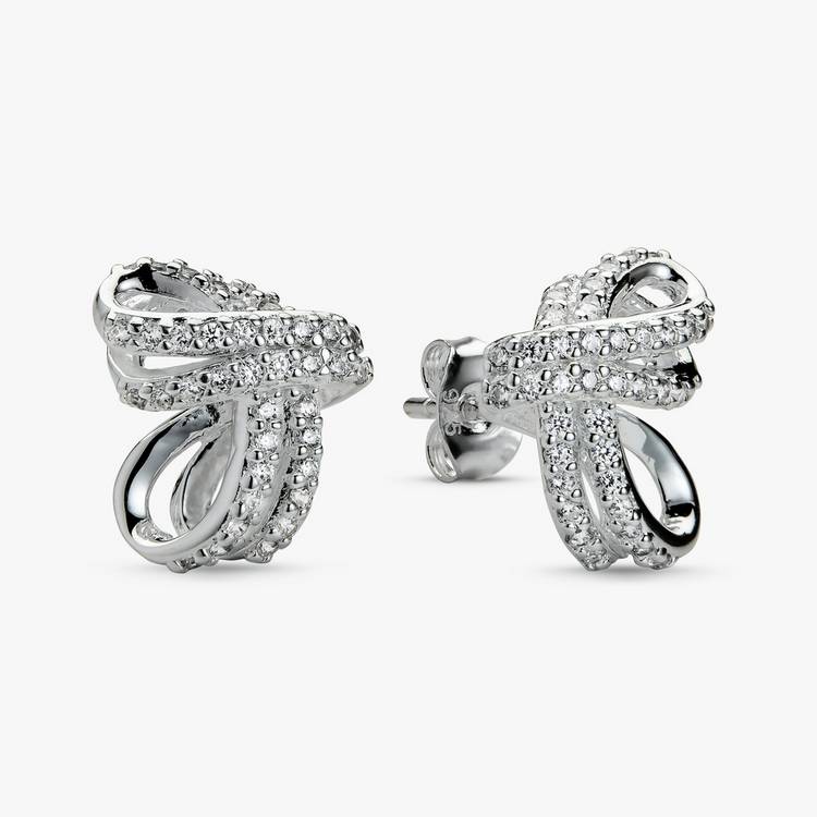 Revere Sterling Silver Double Knot Stud Earrings 0