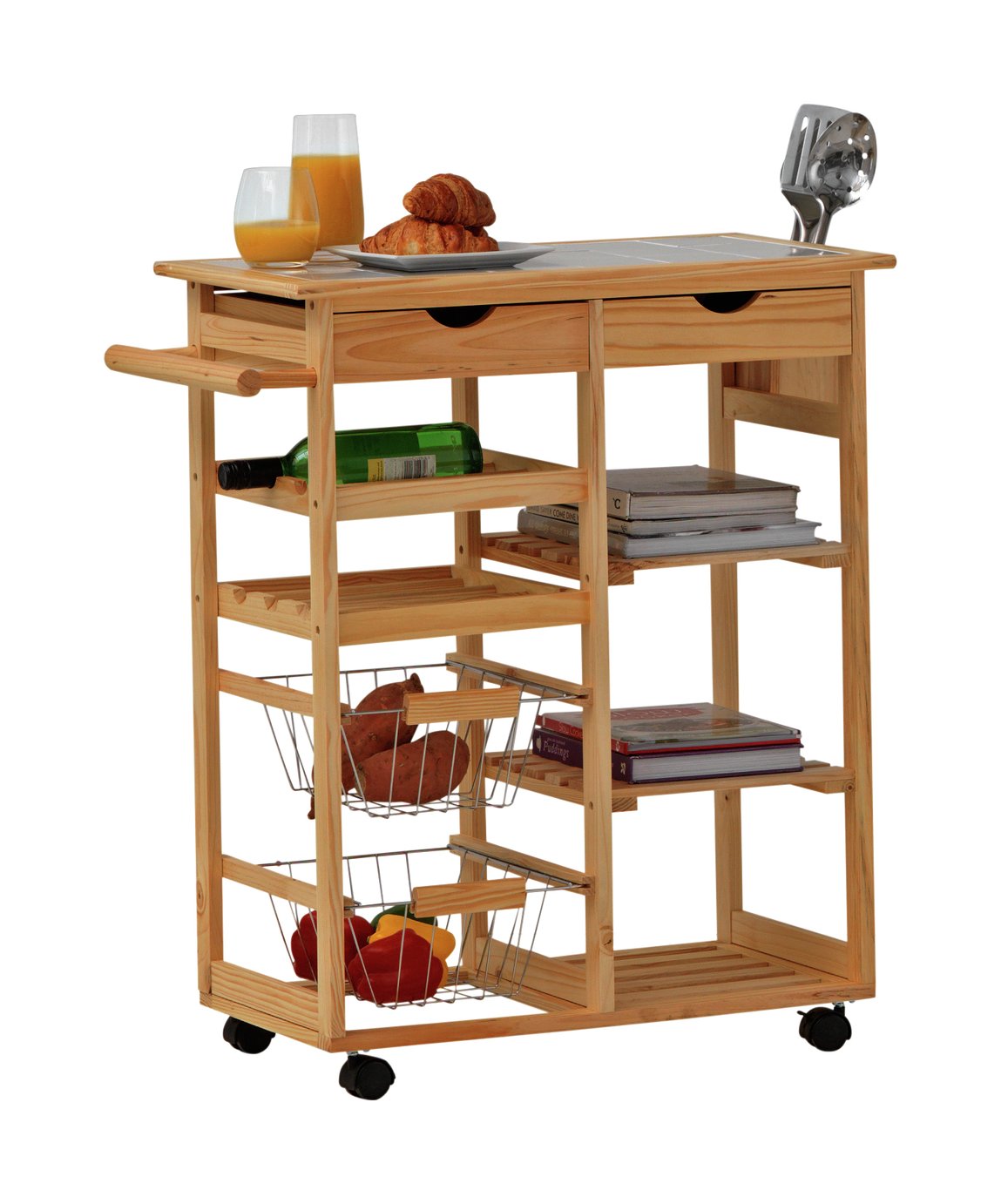 Argos Home Pine Tile Top Kitchen Trolley Review