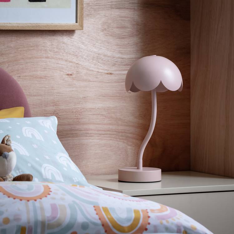 Habitat Rechargeable Scallop Metal LED Table Lamp - Pink 0