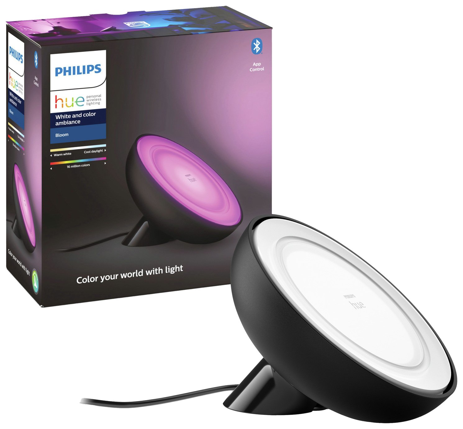 Buy Philips Hue Bloom Smart Table Lamp - Black | Smart lamps | Argos