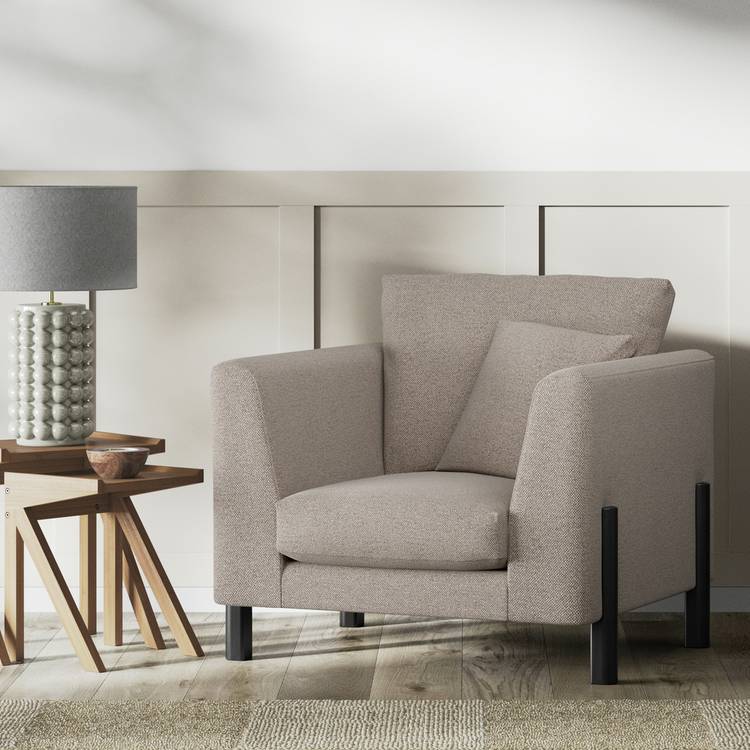 Habitat Aston Fabric Armchair - Mocha - Black Leg 0