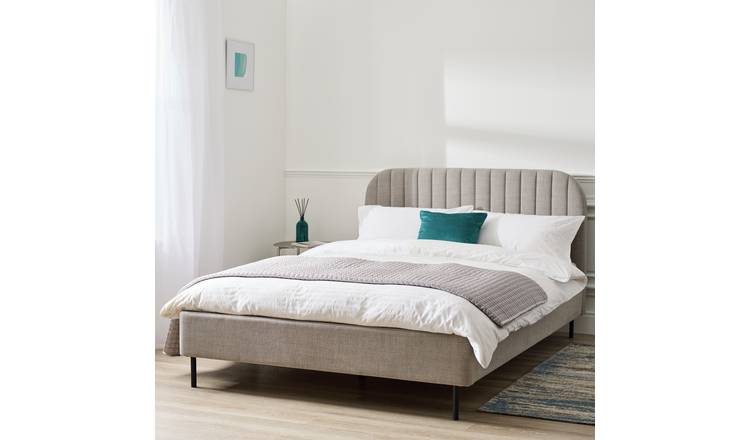 Argos Home Fulford Kingsize Fabric Bed Frame - Grey