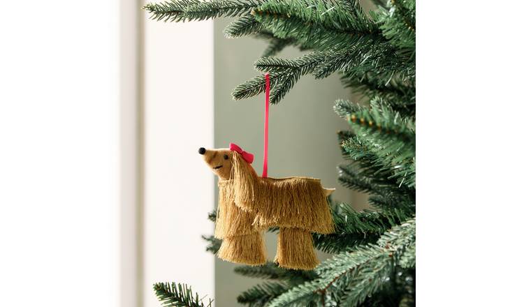Habitat Single Gold Fringe Coat Dog Christmas Decoration