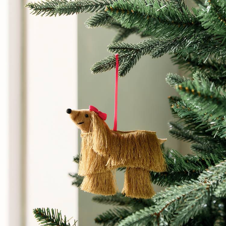 Habitat Single Gold Fringe Coat Dog Christmas Decoration 0