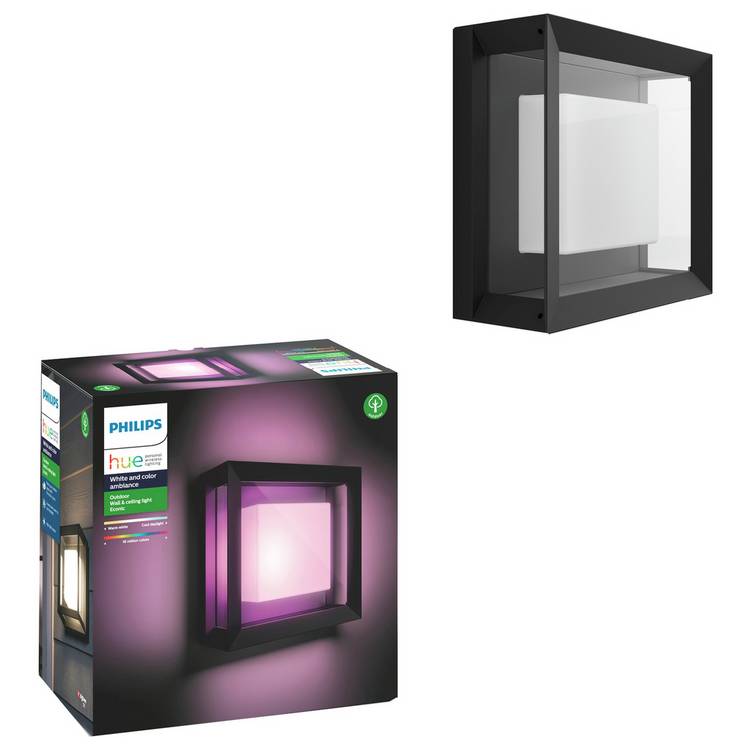 Philips Hue Econic Outdoor Wall and Celling Light - Black 0