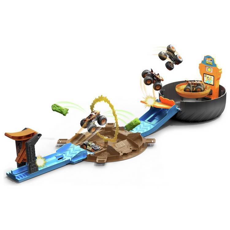 Hot Wheels Monster Trucks Stunt Tyre Launcher Playset 0