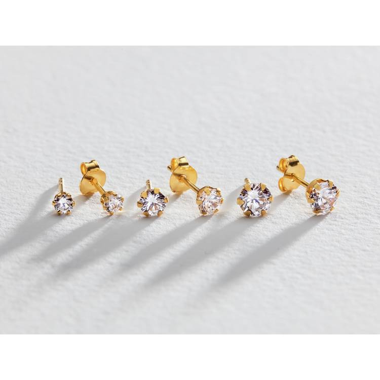 Revere 9ct Gold Plated Sterling Silver Stud Earrings 0