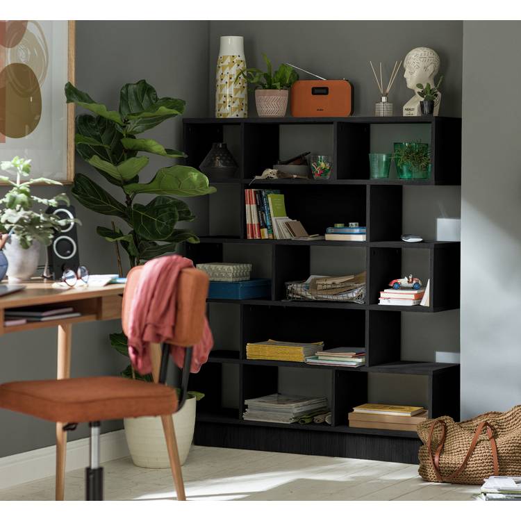 Argos Home Cube Wide Shelving Unit - Black 0