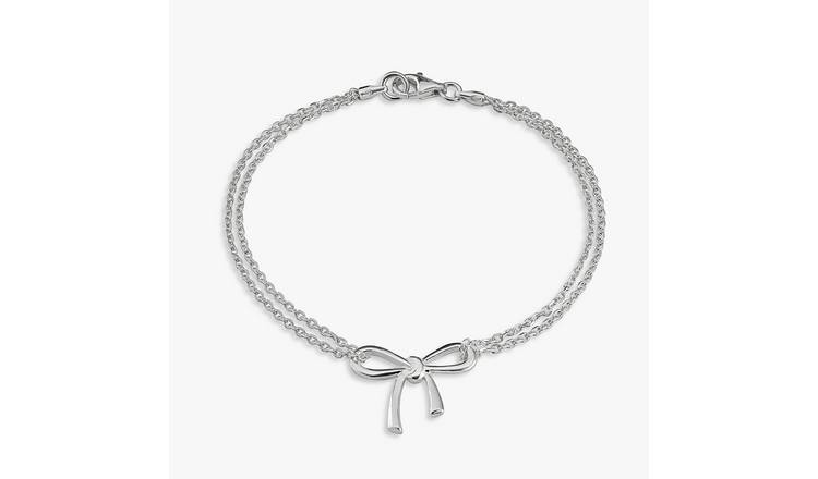 Revere Sterling Silver Bow Double Chain Bracelet