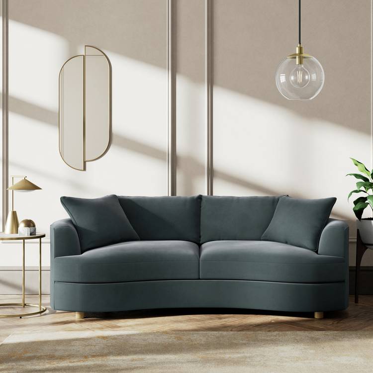 Habitat Sacha Fabric 3 Seater Sofa - Charcoal - Ash Leg 0