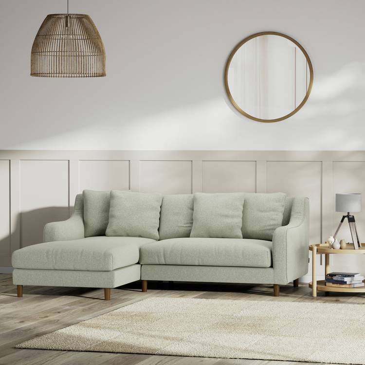 Habitat Swift Left Hand Corner Sofa - Sage Green - Dark Leg 0