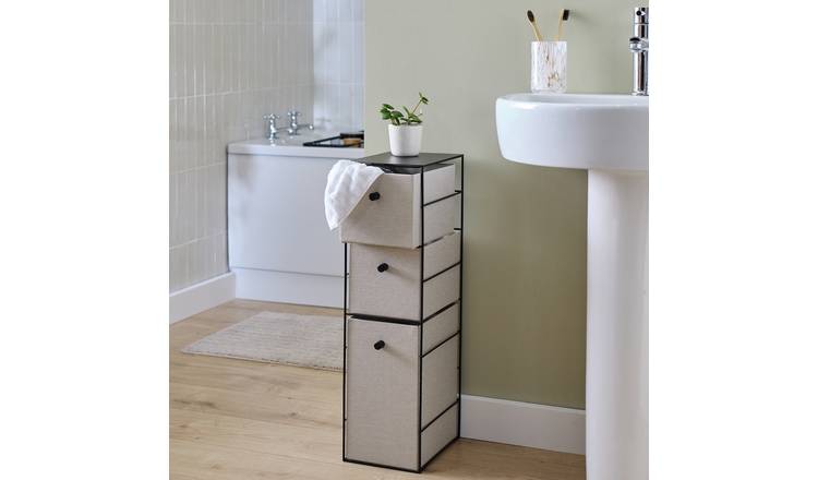 Argos Home 3 Drawer Linen Storage Tower - Cream