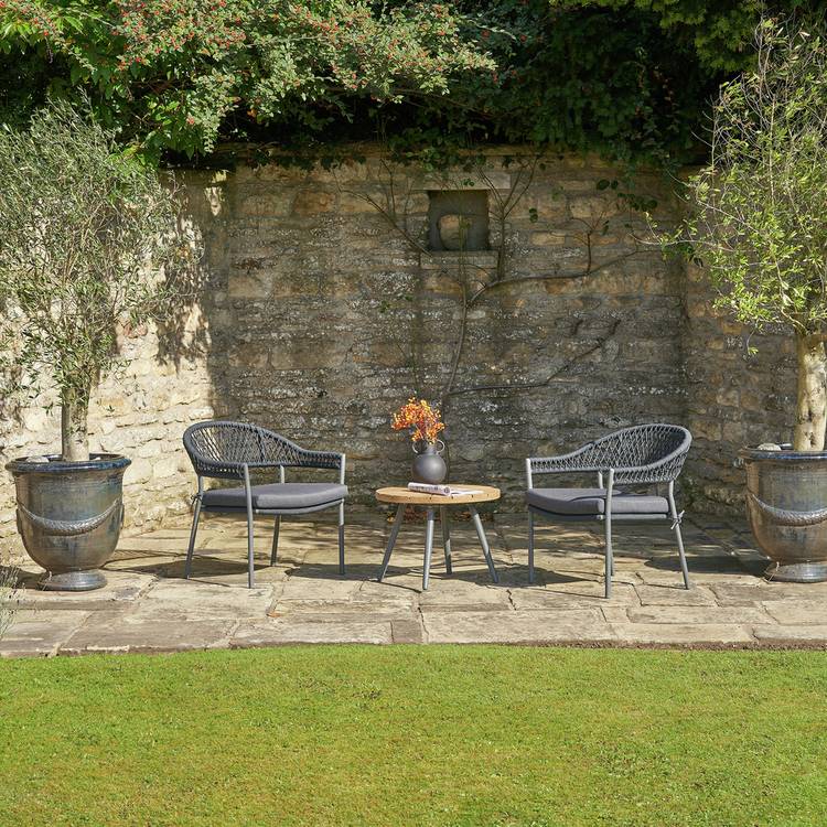 Pacific Bazel 2 Seater Metal Garden Bistro Set - Black 0