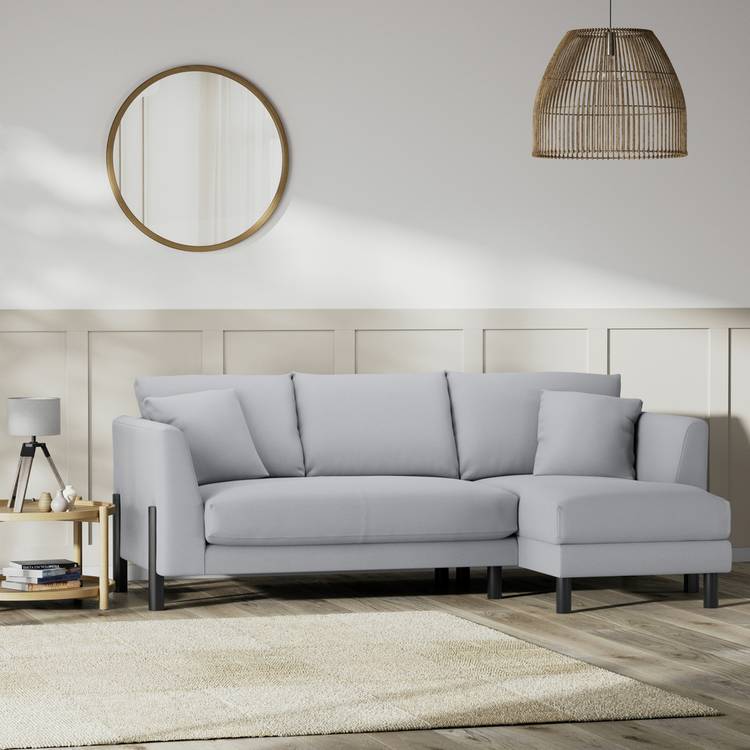 Habitat Aston Right Hand Corner Sofa - Grey - Black Leg 0