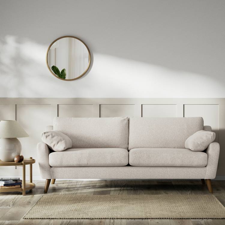 Habitat Lomond Fabric 4 Seater Sofa - Natural - Dark Leg 0