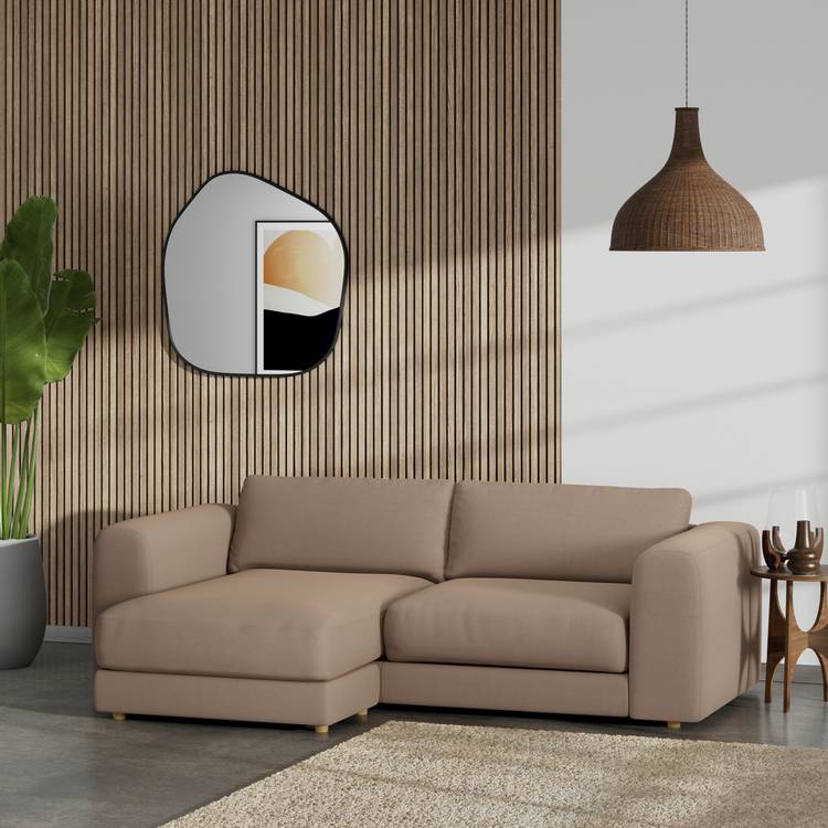 Habitat Ayr Reversible Corner Sofa - Biscuit - Ash Leg 0