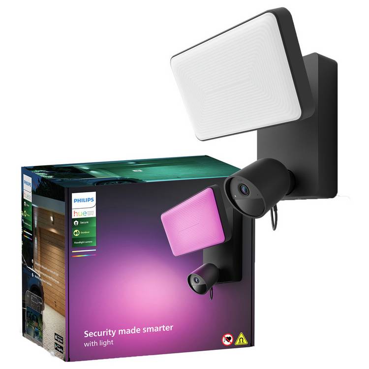 Philips Hue Secure Wired Floodlight Security Camera - Black 0