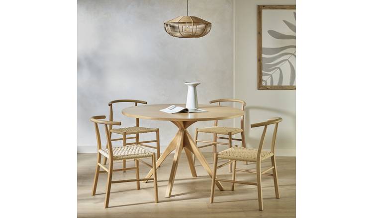 Habitat Austin Oak Dining Table And 4 Oak Chairs
