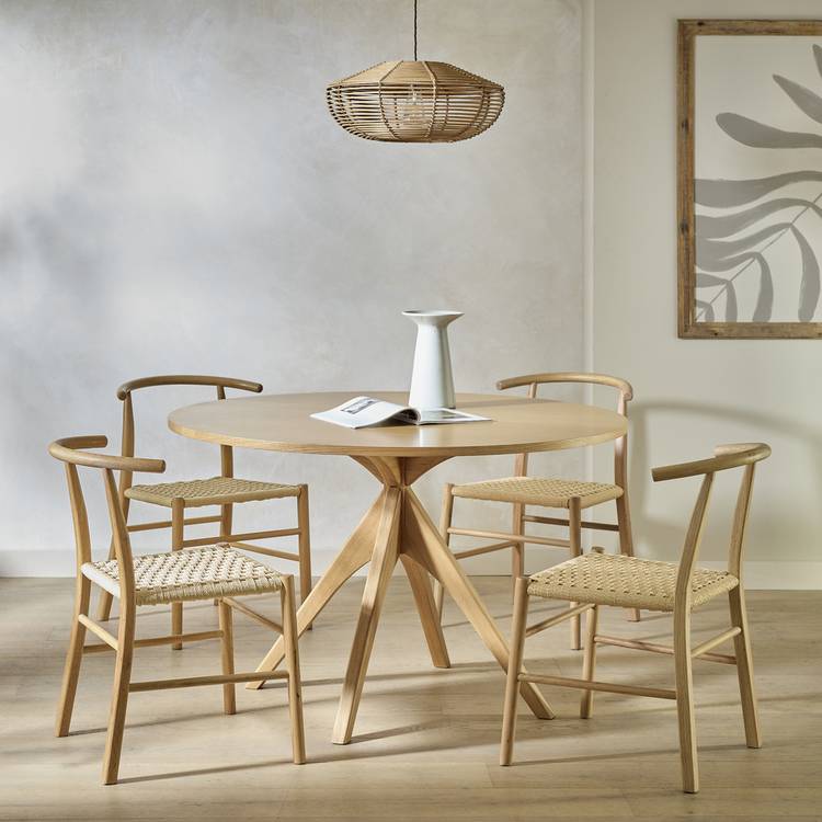 Habitat Austin Oak Dining Table And 4 Oak Chairs 0