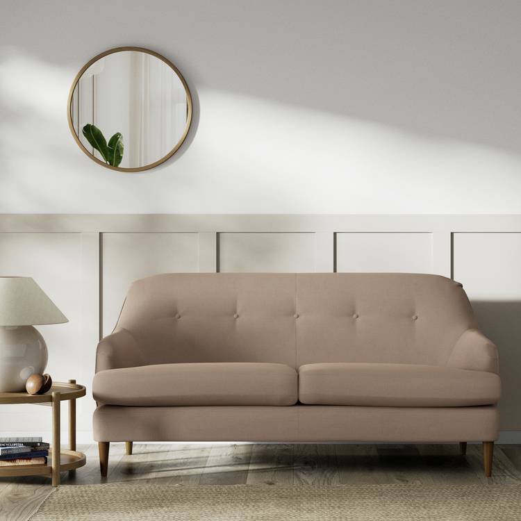 Habitat Frome Fabric 2 Seater Sofa - Biscuit - Dark Leg 0