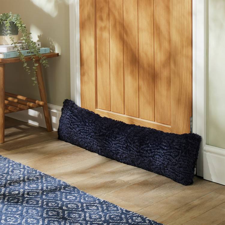 Habitat Shearling Draught Excluder - Navy 0