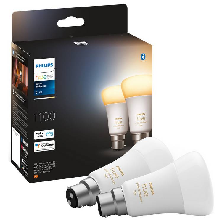 Philips Hue B22 11W Smart Light Bulb - Pack of 2 0