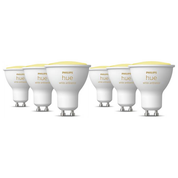 Philips Hue GU10 4.2W Smart Light Bulb - Pack of 6 0