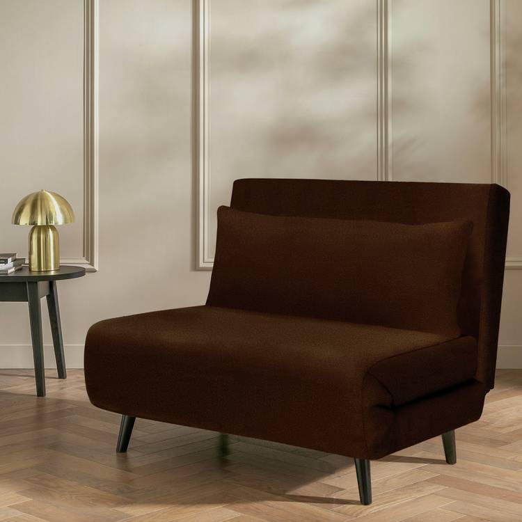 Habitat Roma Small Double Velvet Chairbed - Chocolate 0