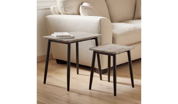 Argos Home Crowe Nest of 2 Side Table - Grey