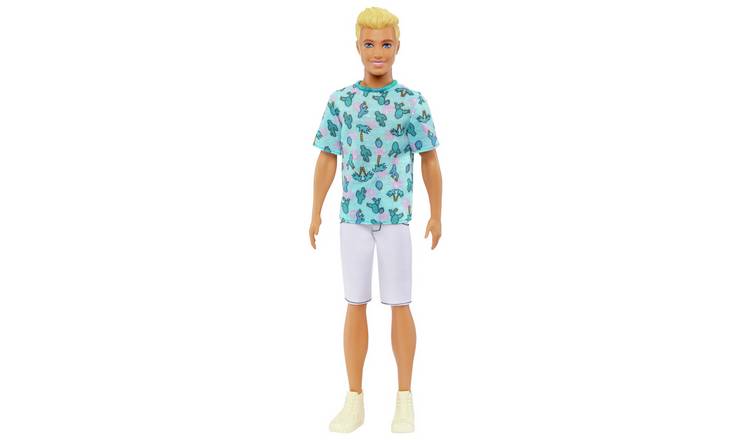 Barbie Ken Fashionistas Doll, Blonde with Cactus Tee - 32cm