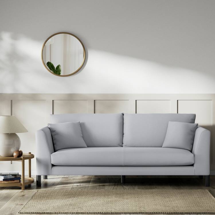 Habitat Aston Fabric 3 Seater Sofa - Grey - Black Leg 0