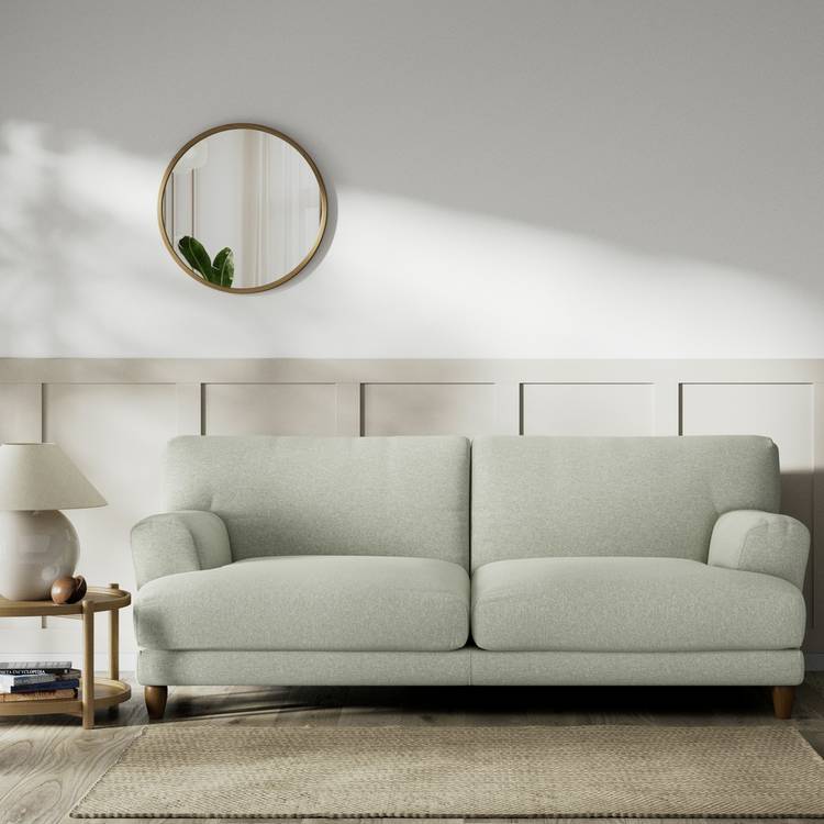 Habitat Askem Fabric 3 Seater Sofa - Sage Green - Dark Leg 0