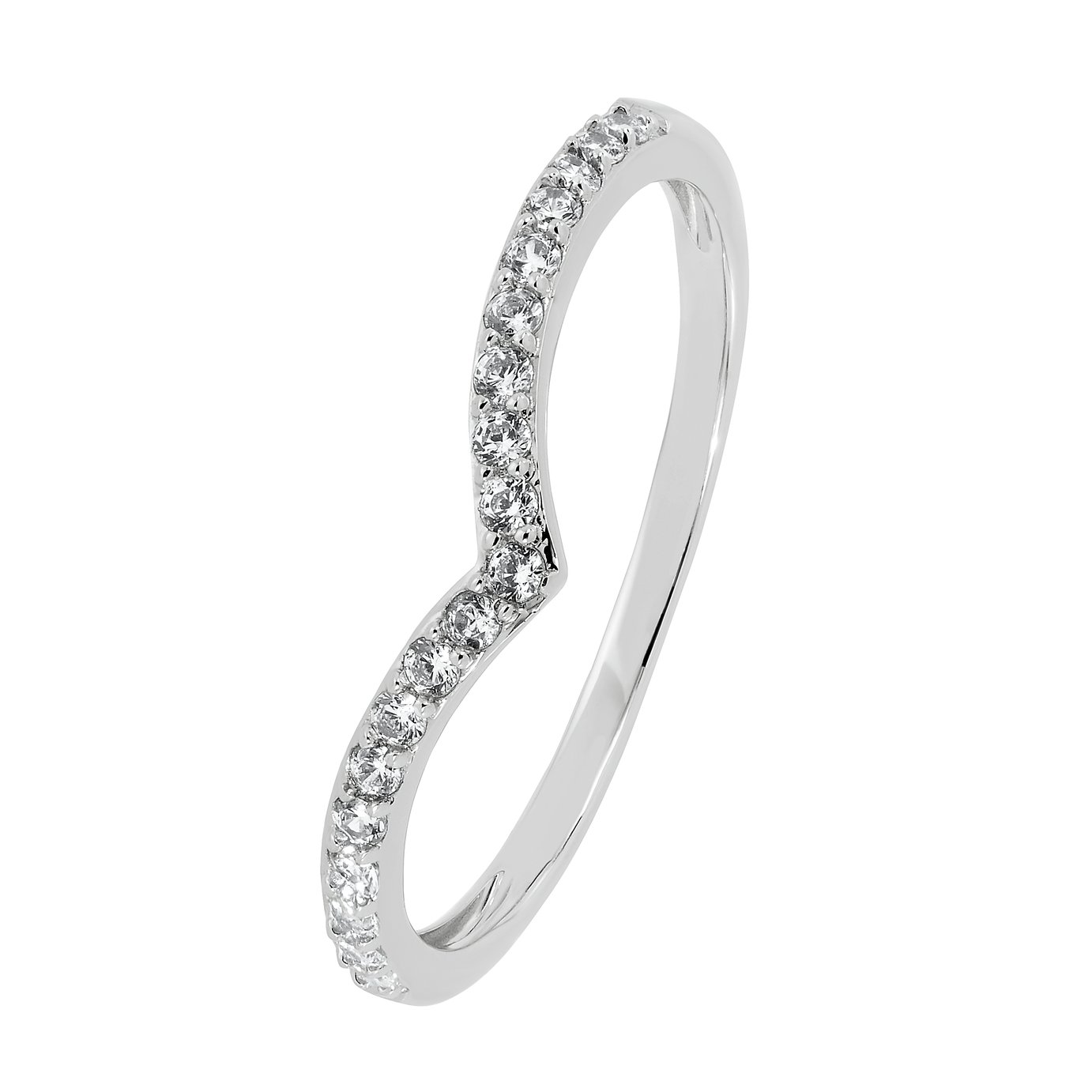 Revere 9ct White Gold Cubic Zirconia Eternity Ring - O