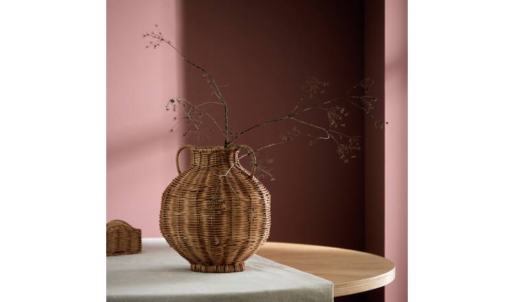 Habitat Rattan Vase with Handles - Natural