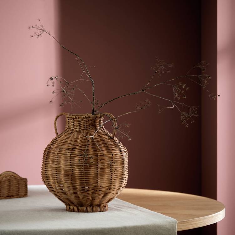 Habitat Rattan Vase with Handles - Natural 0