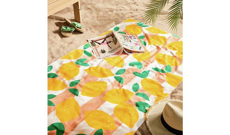Habitat Lemon Skinny Stripe Beach Towel