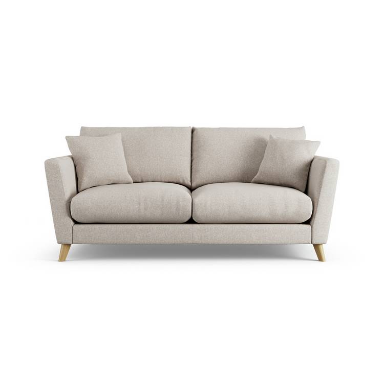 Habitat Lomond Fabric 3 Seater Sofa - Natural - Ash Leg 0