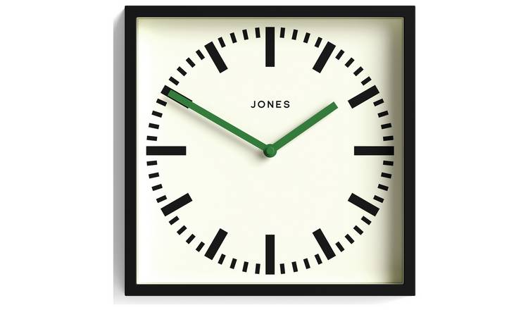 Jones Clocks Paramount Square Wall Clock - Black