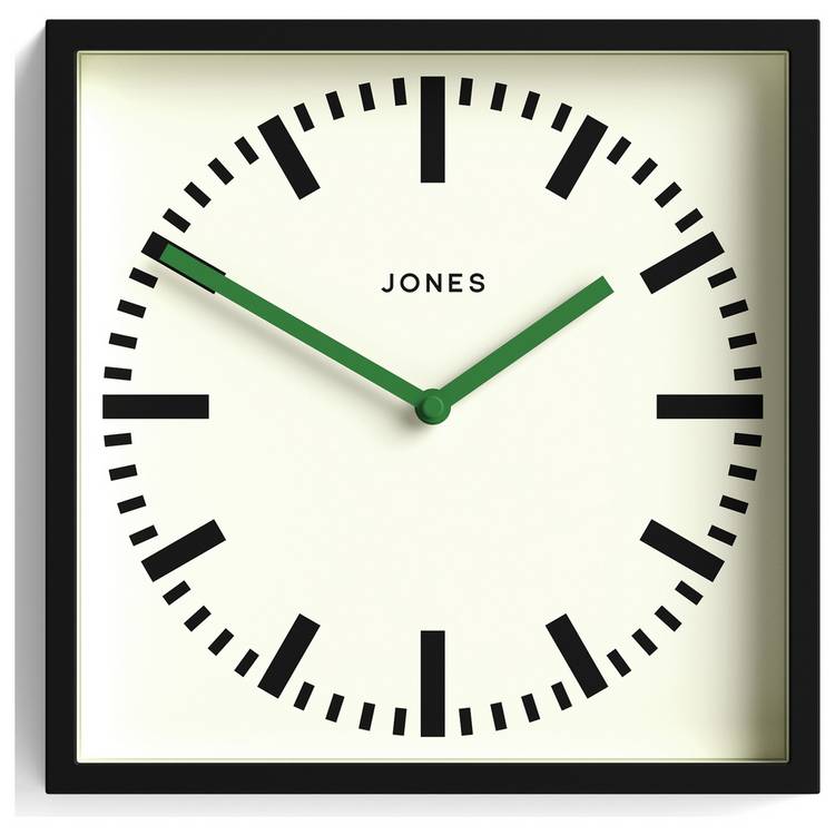Jones Clocks Paramount Square Wall Clock - Black 0