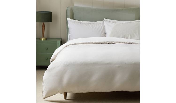 Habitat Seersucker Blanket Stitch Edge Bedding Set-Superking